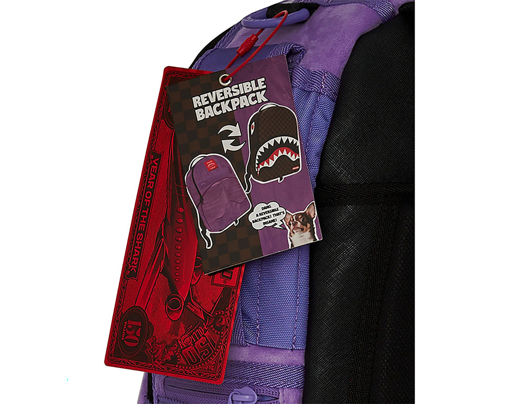 NOOO WAY!!! A REVERSIBLE BACKPACK - PURPLE VELOUR TO OG SHARKS IN PARIS BACKPACK