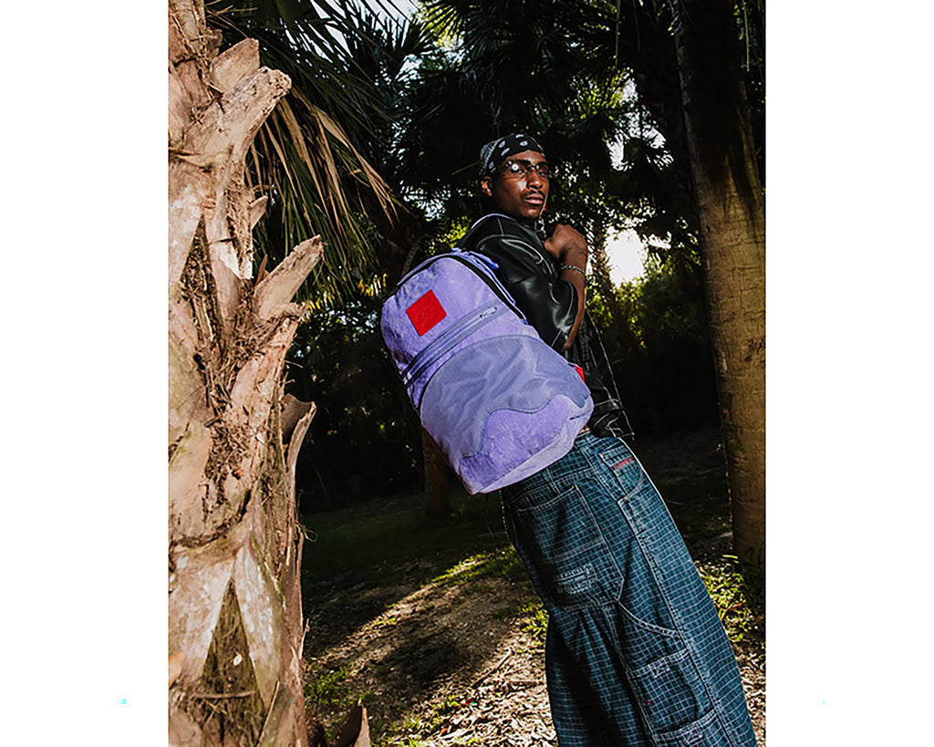 NOOO WAY!!! A REVERSIBLE BACKPACK - PURPLE VELOUR TO OG SHARKS IN PARIS BACKPACK