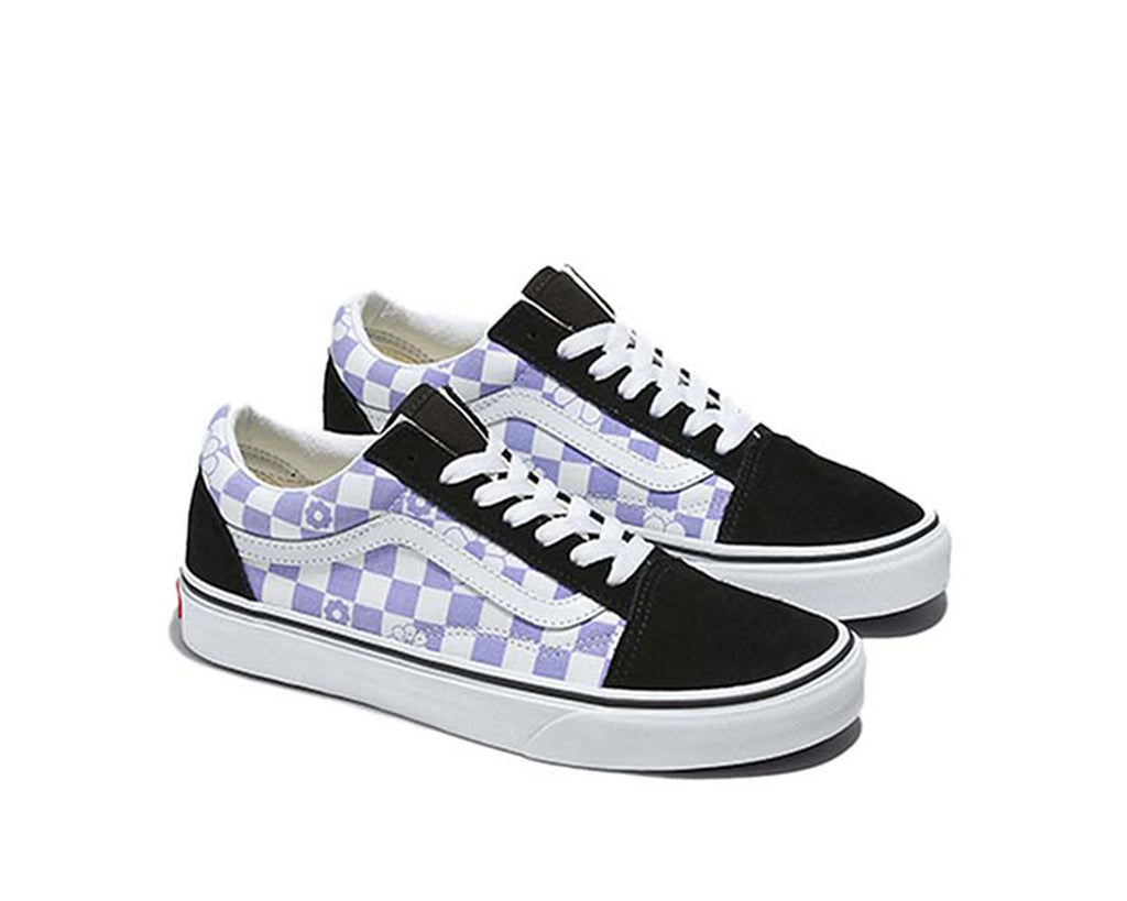 Floral Check Lavender Bk