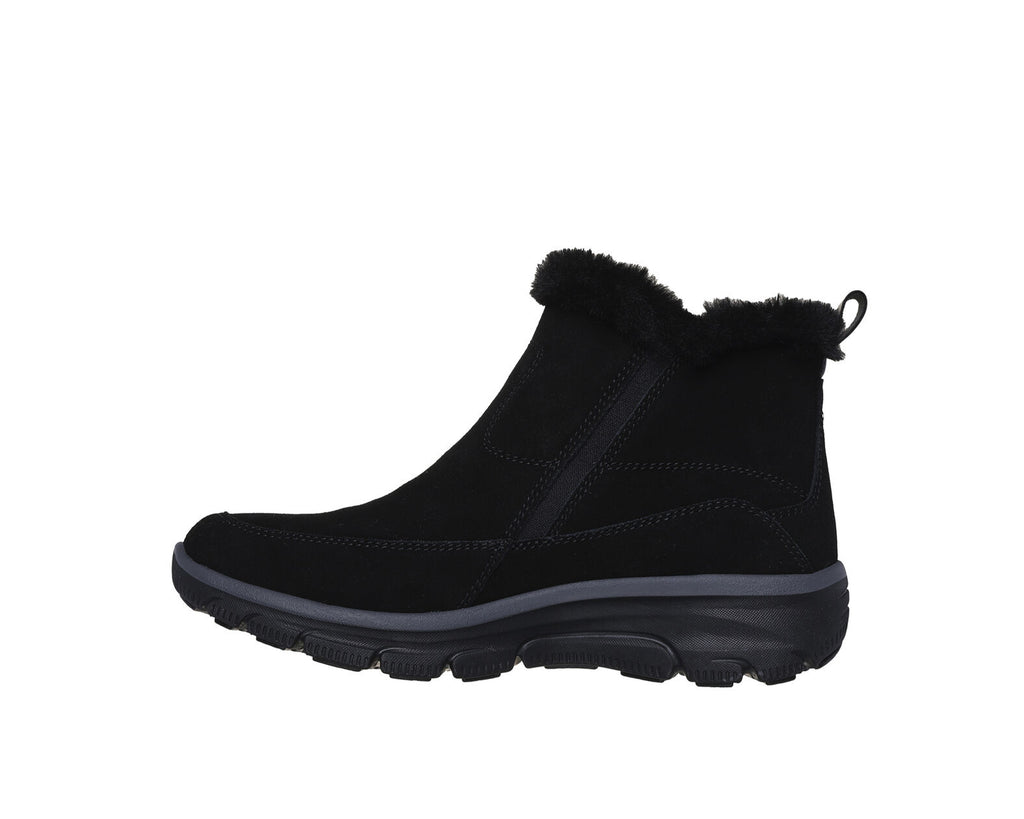 Skechers black suede ankle boots hotsell