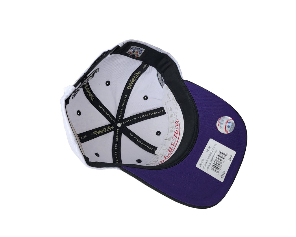 Colorado Rockies Mitchell & Ness Cooperstown Evergreen Pro Snapback - White