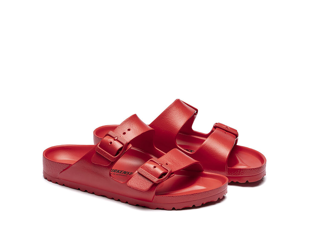 Red leather birkenstock discount sandals