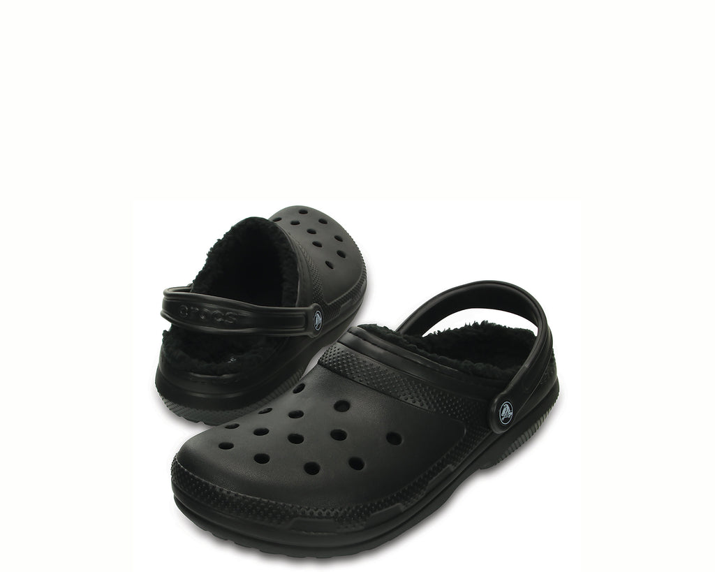 Fuzzy discount black crocs