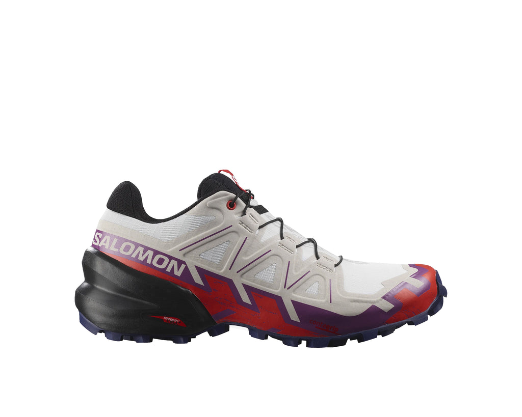 Salomon Speedcross 6 Wide Trail Running Shoe Women s White Sparkling Grape Fiery Red Size 8.5
