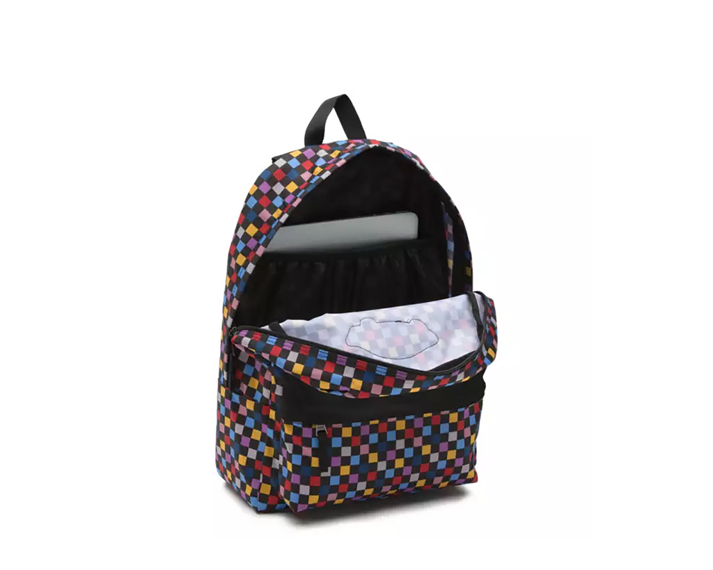 Vans rainbow top checkerboard realm backpack